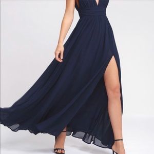 Lulu’s heavenly hues navy bridesmaids dress